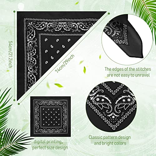 Handepo 100 Pack Bandanas Unisex Paisley Bandanas Bulk Multi Purpose Cowboy Head Wrap Necktie Face Cover Party Supplies, 21.26 inches (Stylish, Multicolor) - Image 3