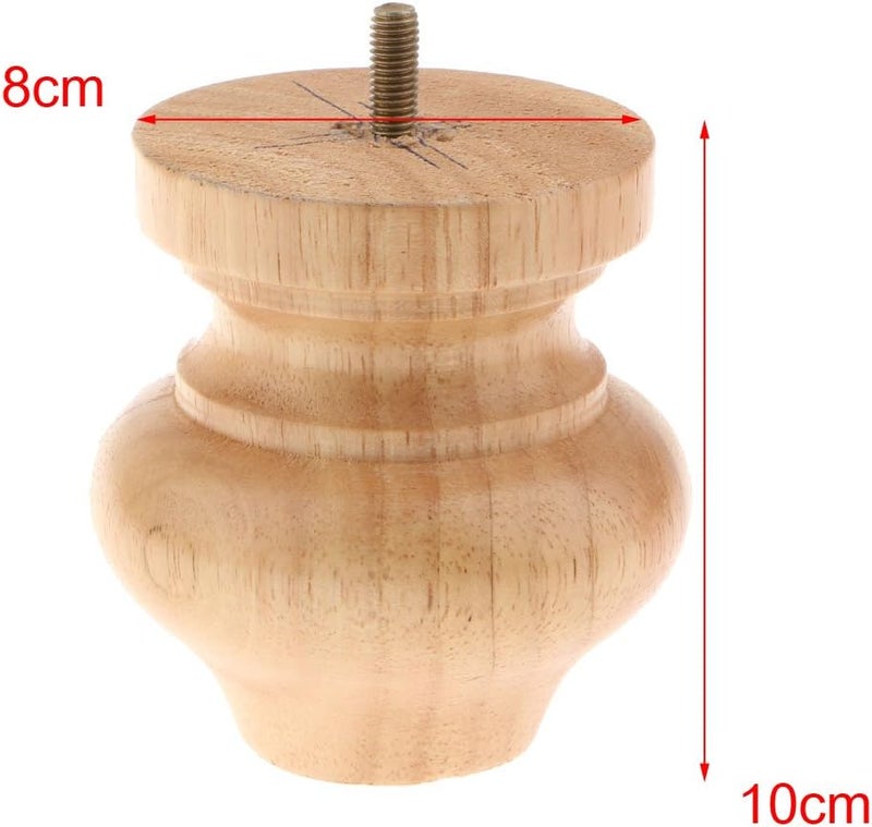 klarako Solid Wooden Furniture Replacement Legs/Feet, Sofa/Couch/Lounge/Chair/Bed/Table Legs, 6 Styles Available  3# Raw - Image 3
