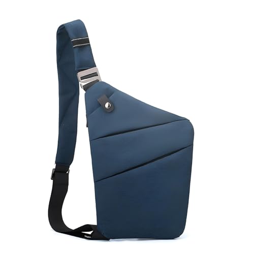 BIRDDIE Anti Theft Travel Bag One Shoulder Large Capacity Crossbody Bag Chest Fashion Lightweight Sling Bags for Travel Sports Left Shoulder Blue - Image 1
