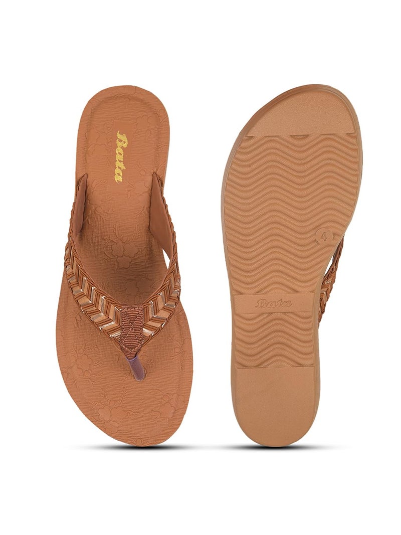 Bata Women's Wedge Heel Sandal - TAN (8 UK) (6713789) - Image 4