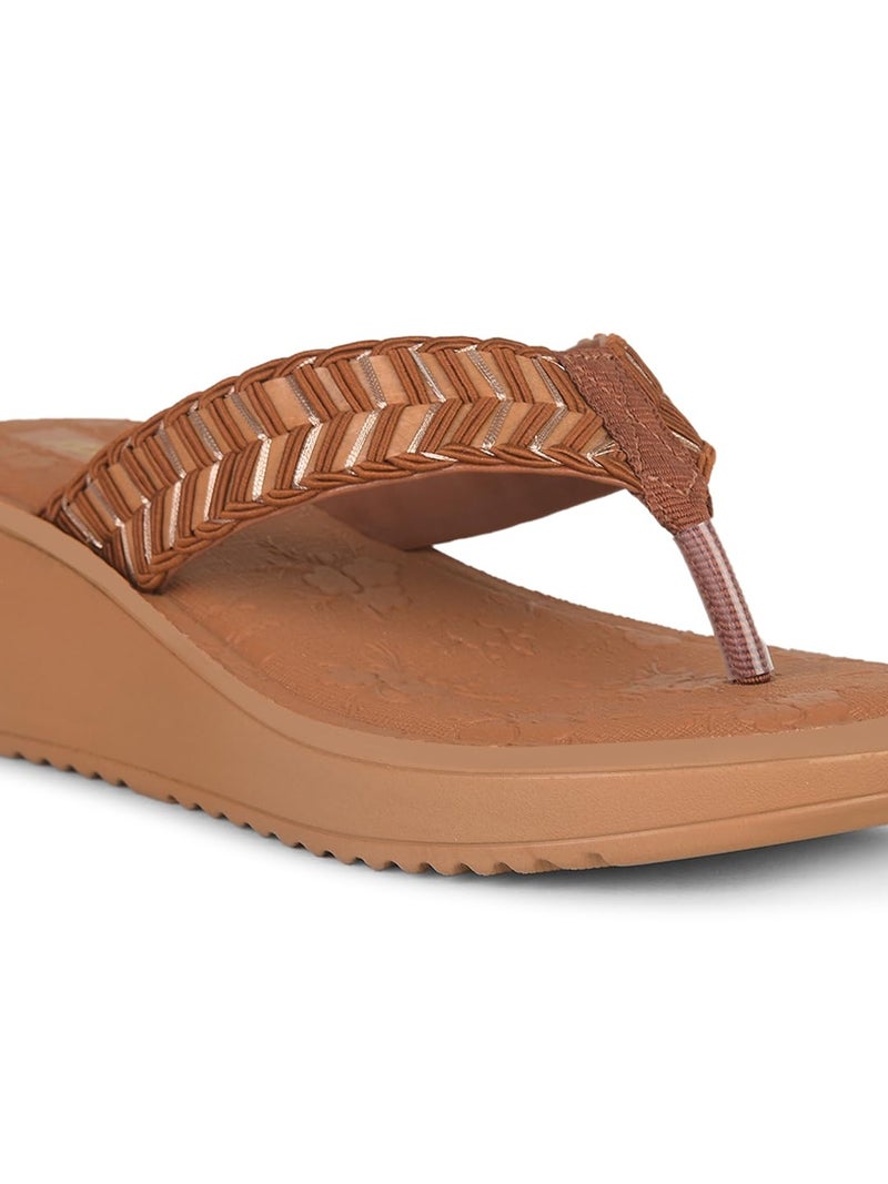 Bata Women's Wedge Heel Sandal - TAN (8 UK) (6713789) - Image 5
