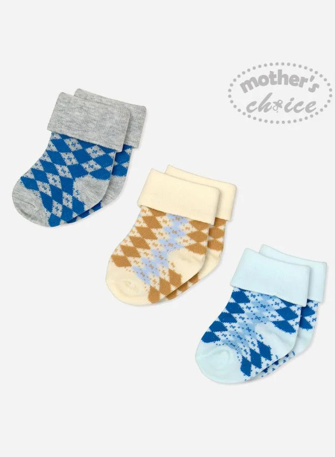 اختيار الأمهات Pack of 3 - Baby Cotton Turn Head Socks 0-6M