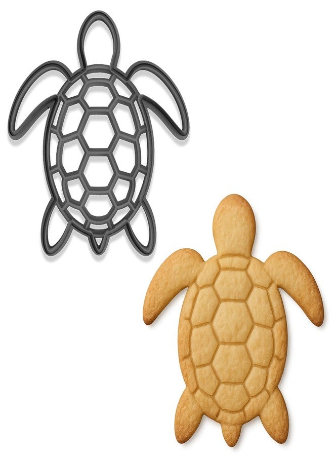 Mighty Gadget Sea Turtle Cookie Cutter & Stamp - 4x3.96", Ocean Animal Baking Tool (Random Color) - Image 2