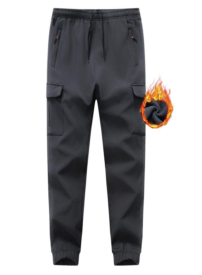 بنطلون ثلجي للأولاد والبنات، مقاوم للماء، مبطن بالفرو، مناسب للتزلج والمشي لمسافات طويلة في الشتاء، لون رمادي مموه 3801، مقاس 13-14 - Image 4
