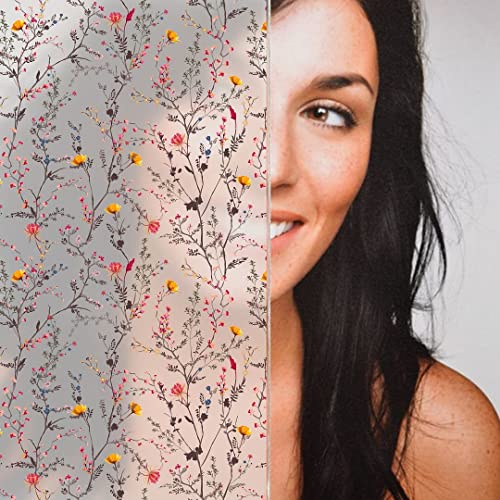 CVANU Window Film Glass Privacy Self-Adhesive Vinyl Sheet Heat Control, UV Prevention Glass Sticker for Window/Home/Office/Door_c34 (2X 4ft) - Image 4