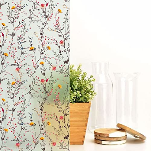 CVANU Window Film Glass Privacy Self-Adhesive Vinyl Sheet Heat Control, UV Prevention Glass Sticker for Window/Home/Office/Door_c34 (2X 4ft) - Image 3