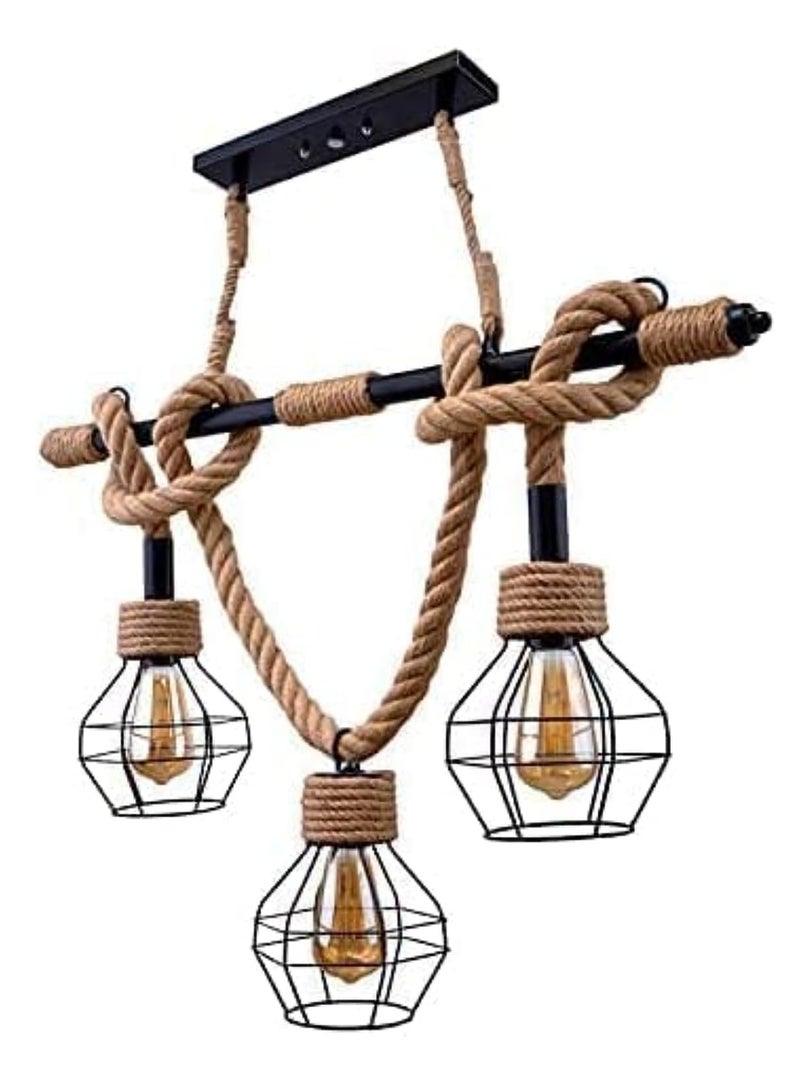 Triple Metal Chandelier (Black) - Image 2