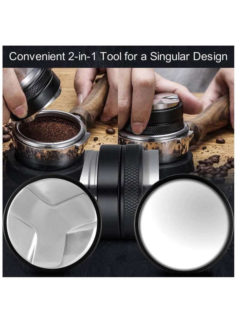 OMRAN CART Coffee Distributor and Tamper 51mm Dual Head Coffee Leveler for Delonghi Dedica, Homix 51mm Portafilter, Capresso PRO, and Breville 800 Series  - Image 4