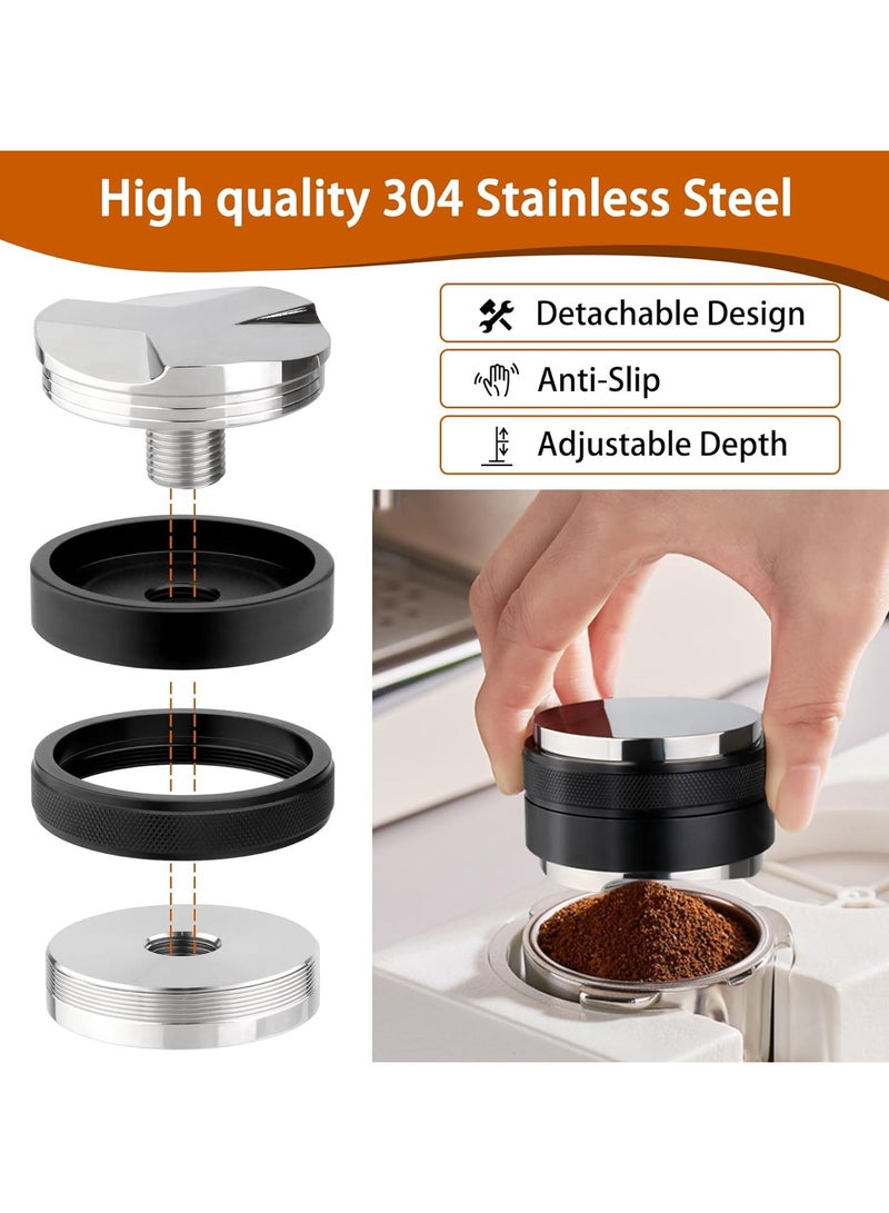 OMRAN CART Coffee Distributor and Tamper 51mm Dual Head Coffee Leveler for Delonghi Dedica, Homix 51mm Portafilter, Capresso PRO, and Breville 800 Series  - Image 5