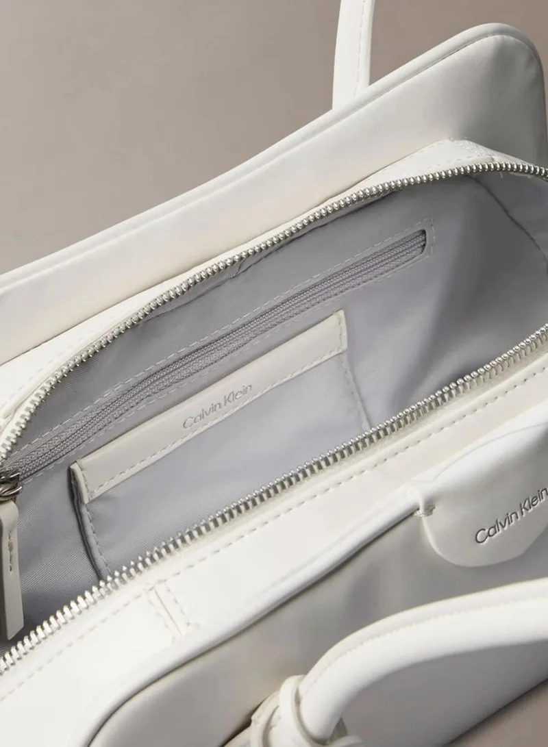 Calvin Klein White Alyssum Trio Compartment Shoulder Bag for Women | Best Price UAE