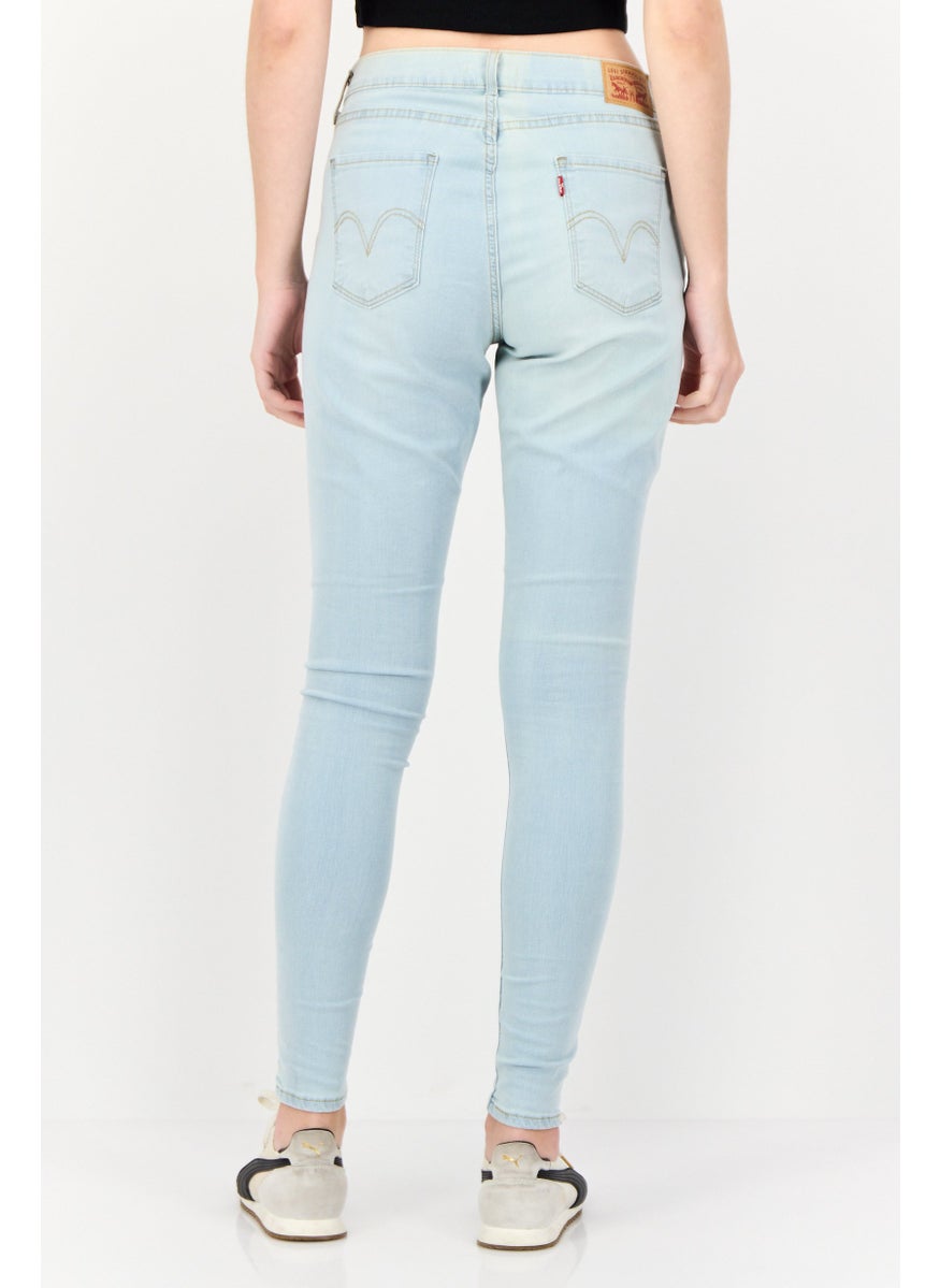 Levi's Women Curvy Fit Rip Stretchable Denim Jeans, Light Blue  - Image 2