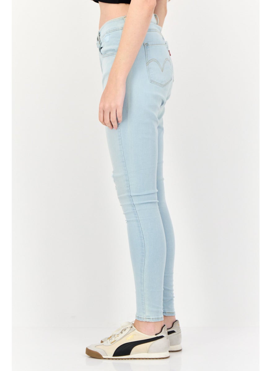 Levi's Women Curvy Fit Rip Stretchable Denim Jeans, Light Blue  - Image 3