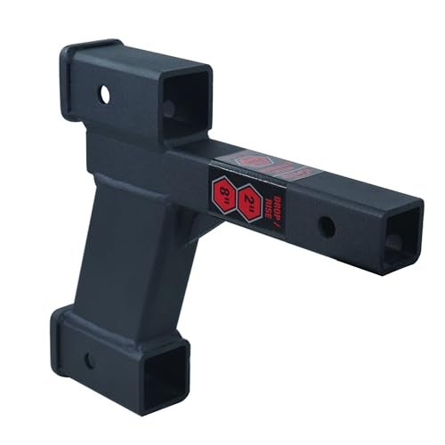 TOPTOW 64086 Trailer Dual Hitch Extender, 2-1/4-inch & 8-1/4-inch Rise/Drop, 2" Receiver, 2-inch Shank, 7500lbs Capacity… - Image 4