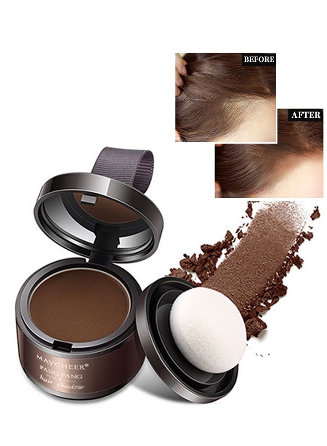 مايتشير بودرة ظل خط الشعر، بودرة خط الشعر السحرية لتغطية خط الشعر فورًا، مكمل الجذور مع فوف لتغطية الجذور للشعر الخفيف مقاوم للماء (بني داكن) - Image 1