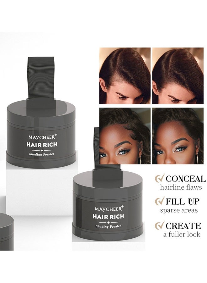 مايتشير بودرة ظل خط الشعر، بودرة خط الشعر السحرية لتغطية خط الشعر فورًا، مكمل الجذور مع فوف لتغطية الجذور للشعر الخفيف مقاوم للماء (بني داكن) - Image 3