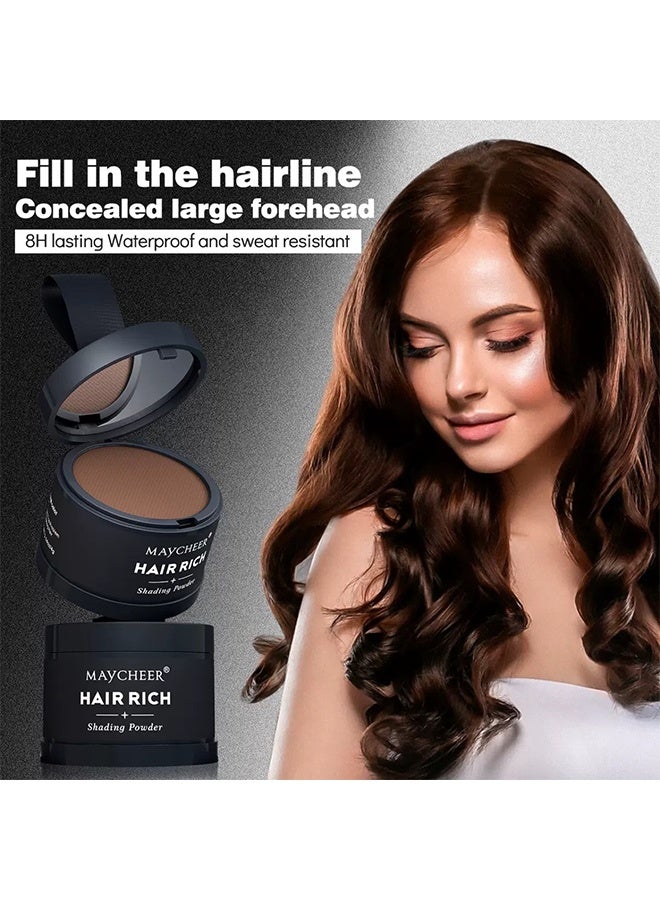 مايتشير بودرة ظل خط الشعر، بودرة خط الشعر السحرية لتغطية خط الشعر فورًا، مكمل الجذور مع فوف لتغطية الجذور للشعر الخفيف مقاوم للماء (بني داكن) - Image 4