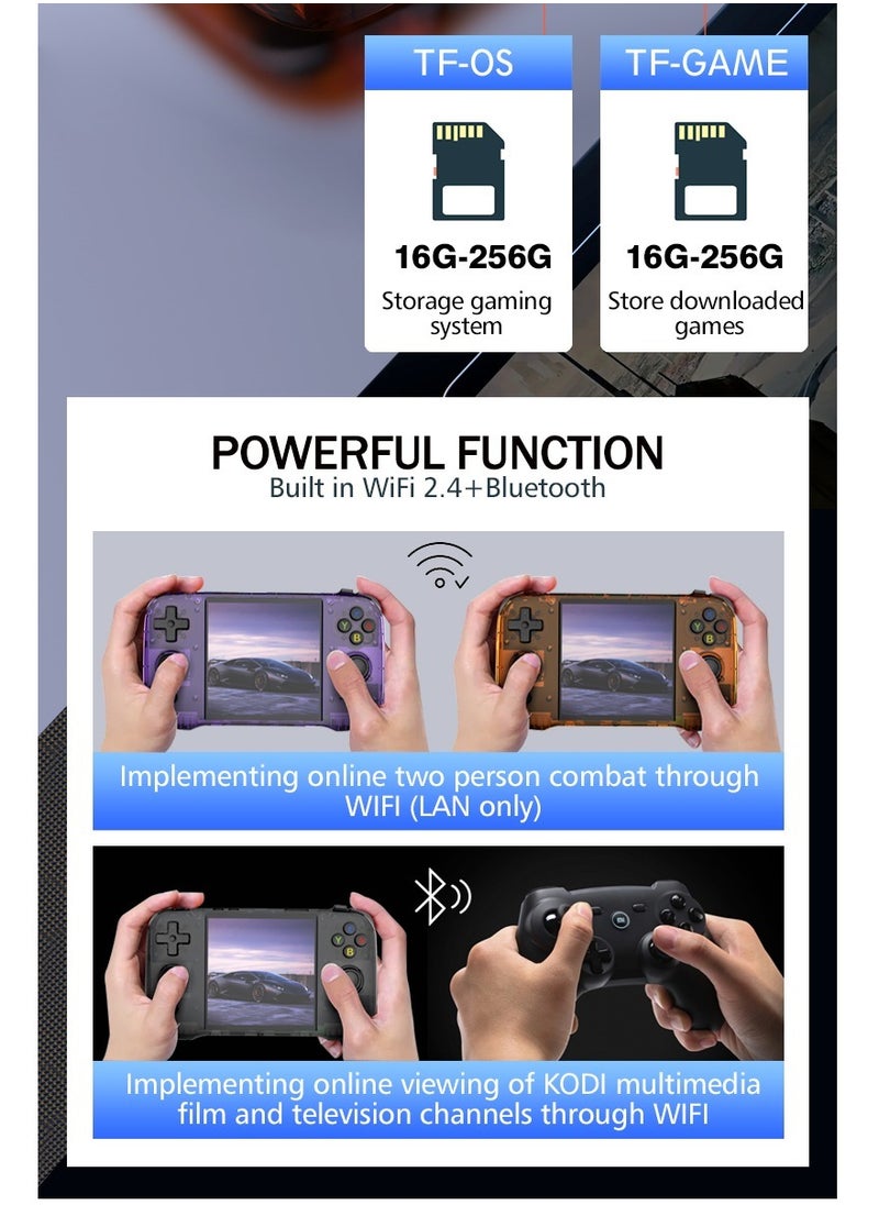 Verci - R46S Handheld Retro Gaming Console Linux System Preloaded With 8000+ Games 4 Inch Screen FPS 60HZ 4000mAh Wifi Bluetooth 32G+128G - Image 1