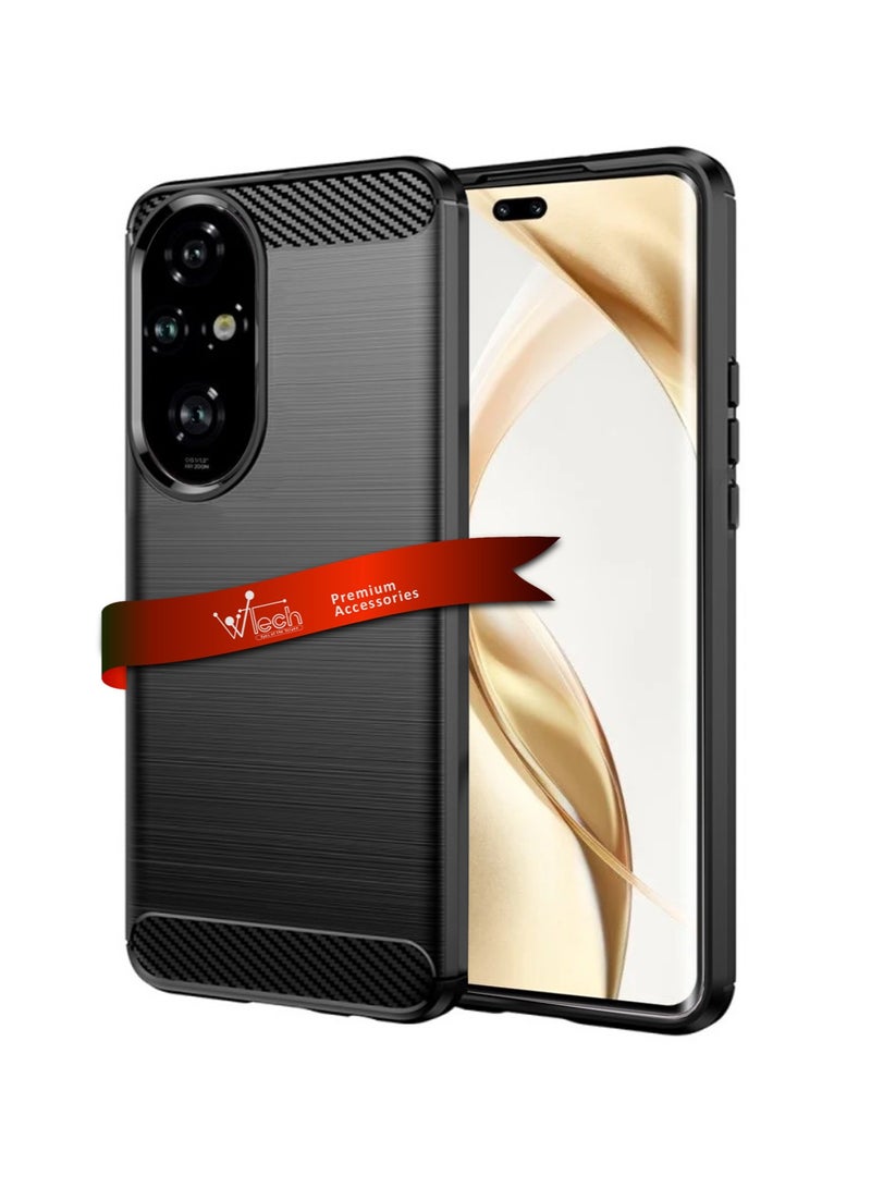Wtech Soft Silicone Brushed Texture Protective Case Cover For Honor 200 Pro 5G 2024 Black - Image 1