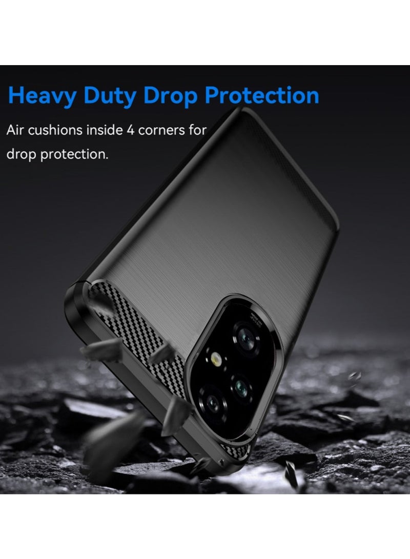 Wtech Soft Silicone Brushed Texture Protective Case Cover For Honor 200 Pro 5G 2024 Black - Image 2