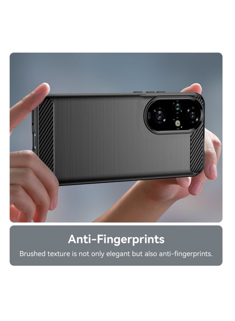 Wtech Soft Silicone Brushed Texture Protective Case Cover For Honor 200 Pro 5G 2024 Black - Image 3