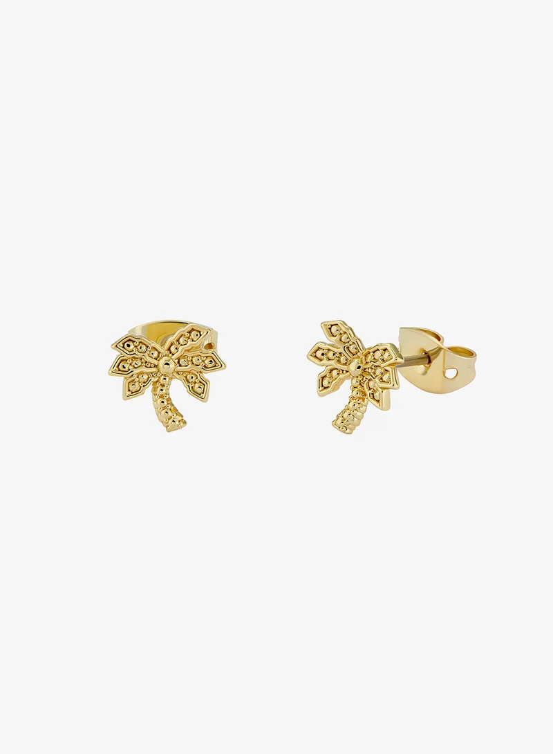 Palmria: Crystal Palm Tree Stud Earrings