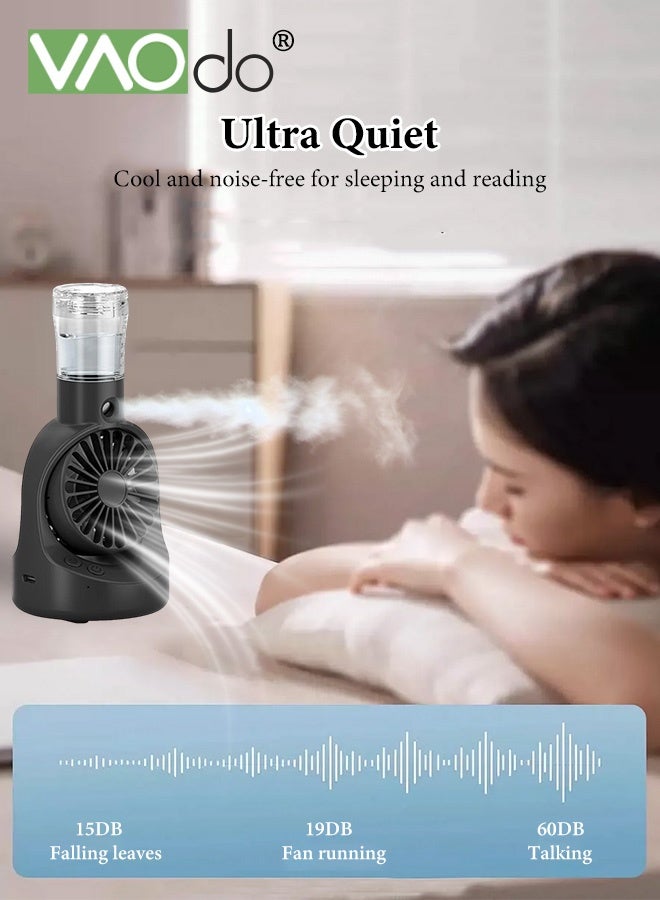 VAOdo Portable Handheld Misting Fan, Rechargeable Battery Operated Spray Water Mist Fan Foldable，4 Speeds Rechargeable Fan，Small Personal Cooling Fans for Outdoor,Travel, Makeup, Home, Office - Image 2