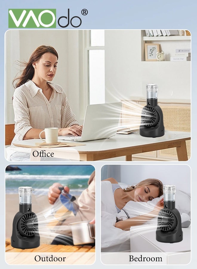 VAOdo Portable Handheld Misting Fan, Rechargeable Battery Operated Spray Water Mist Fan Foldable，4 Speeds Rechargeable Fan，Small Personal Cooling Fans for Outdoor,Travel, Makeup, Home, Office - Image 4