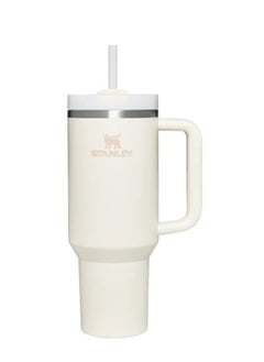 Stanley Quencher H2.0 FlowState Vacuum Insulated Tumbler with Lid and Straw for Water, Iced Tea or Coffee, Smoothie and More Cream 40 oz Stainless Steel 32x15x 10cm