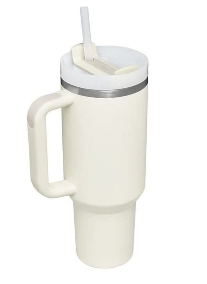 Stanley - Stanley Quencher H2.0 FlowState Vacuum Insulated Tumbler with Lid and Straw for Water, Iced Tea or Coffee, Smoothie and More Cream 40 oz Stainless Steel 32x15x 10cm - Image 1