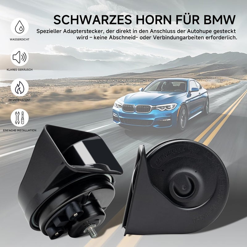 FARBIN Car Horn for BMW 12 V Signal Horn 130 dB Loud Double Tone Horn Electric Snail Horn with Protective Grill Global assorted color picks - Image 2