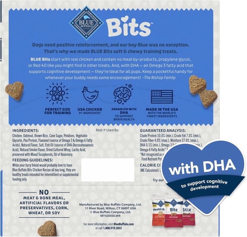 بلو بافلو عبوات حلوى Blue Buffalo Blue Bits لتدريب الكلاب بنكهة الدجاج، تحتوي على 12 عبوة كل منها بوزن 12 أونصة - Image 2