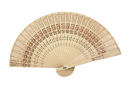 Forsun Sandalwood Fan (Set Of 50 Pcs) Wedding Favors&Birthday Gifts&Christmas Gift-Sunflower