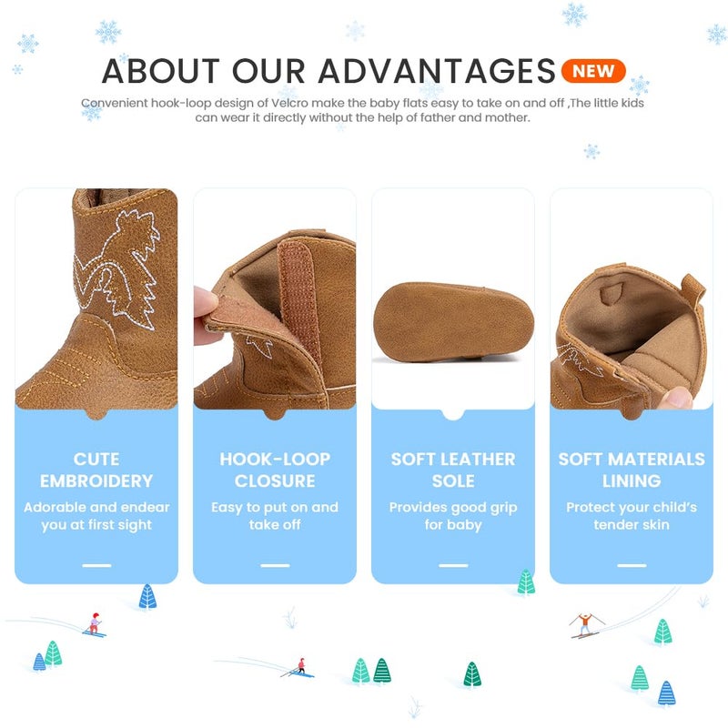 Meckior Baby Girls Cowboy Tassel Boots Side Zipper Moccasins Soft Bottom Non-Slip Toddler Shoe - Image 5