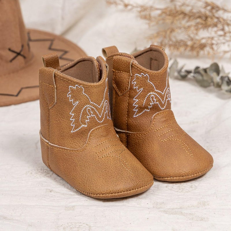 Meckior Baby Girls Cowboy Tassel Boots Side Zipper Moccasins Soft Bottom Non-Slip Toddler Shoe - Image 3