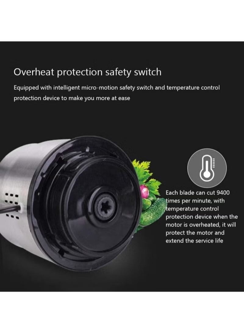 Gonice Safe 6L Meat Grinder, Food Processor Stainless Steel Chopper for Meat, Vegetables, Fruits and Nuts, Bowl 4 Sharp Blades, 1000W Kitchen Grinder  - Image 5
