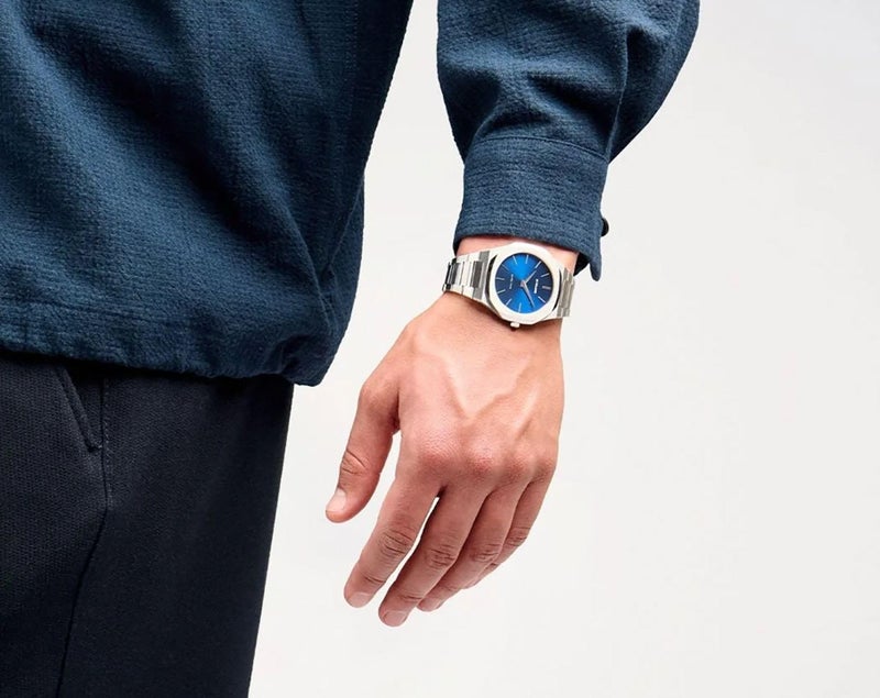 D1 Milano Ultra Thin Unisex Luxury Watch, Stainless Steel Case, Quartz Movement, Stainless Steel Strap, 50M Water Resistant Timepiece, Blue Dial, 2 Years Warranty - UTBJ09 - Image 5