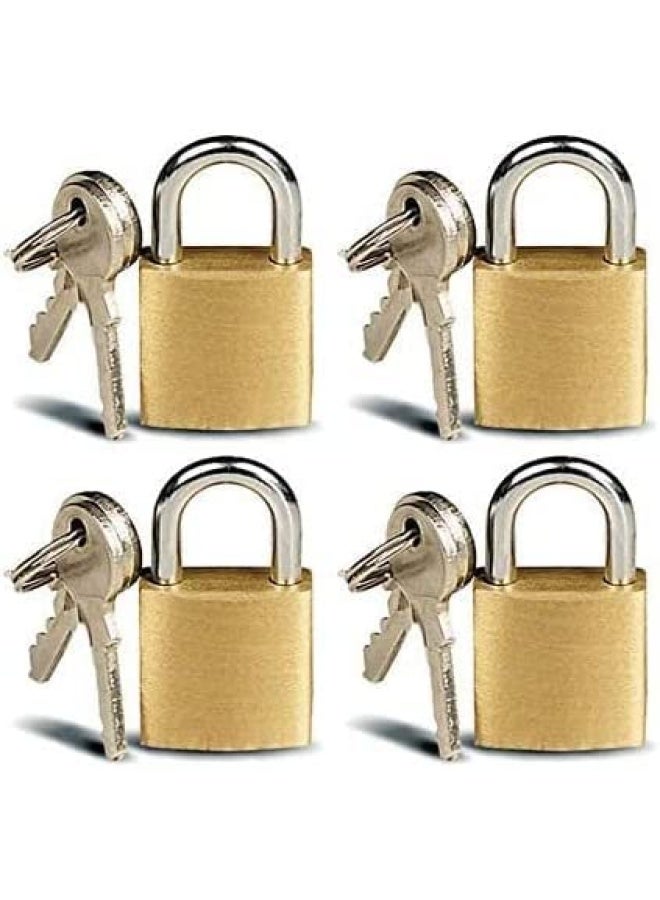 ROBUSTLINE Set 4 Of Mini Brass Padlocks For Luggage Lockers Solid Brass Keyed Alike Padlocks - Image 2