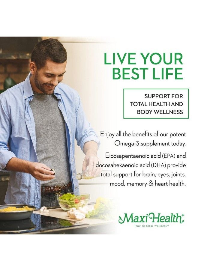 Maxi Health - Omega 3 Fish Oil Triple Strength 2000 Mg Kosher Fish Oil Supplements No Fishy Aftertaste Omega 3 Supplement Burpless Fish Oil Omega 3 Fatty Acid Supplement With Epa And Dha 100 Softgels - Image 1