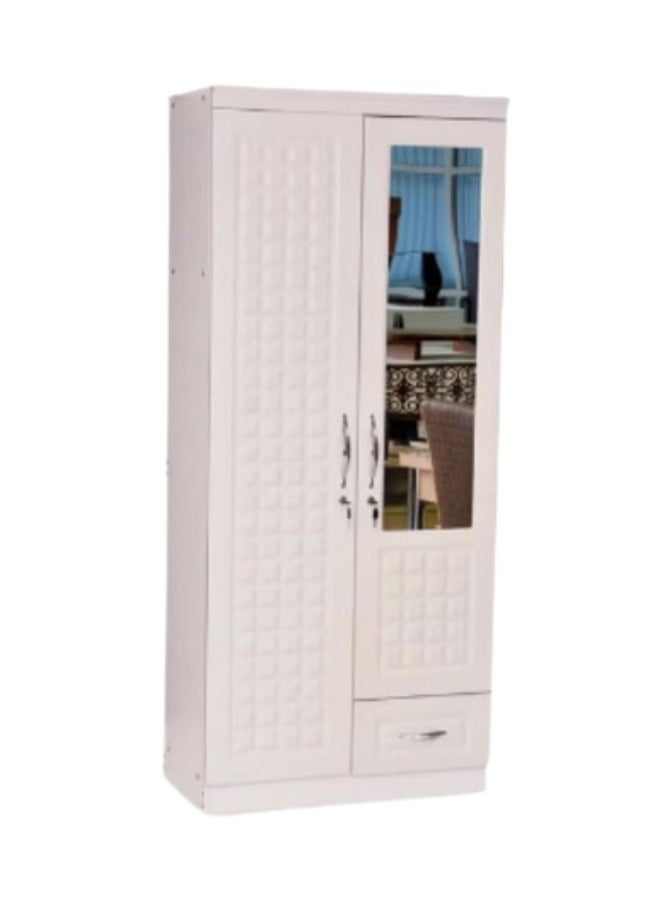 ALWASIT HOME 2 Door Wooden Wardrobe Cabinet Cupboard Engineered Wood Perfect Modern Stylish Heavy Duty With Mirror - Image 1