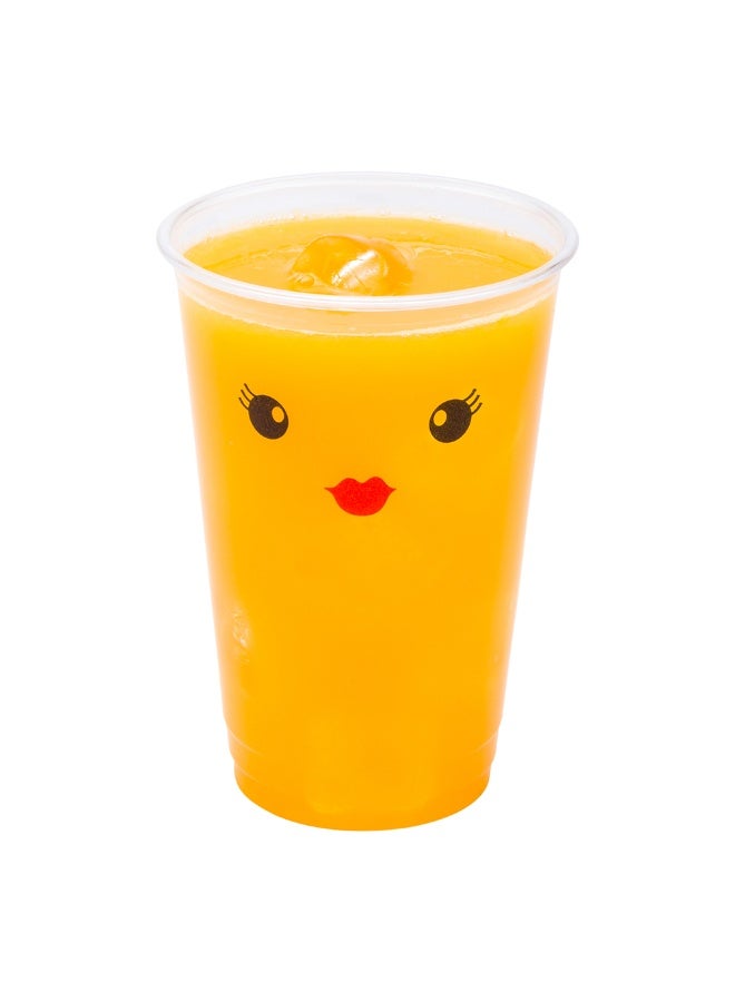 Restaurantware 16 Ounce Cold Drink Cups, 1000 Disposable Party Drinking Cups - Lids Sold Separately, Madame Red Lips and Eyelashes Design, Clear PET Plastic Cups, For Birthday Parties, Or Ceremonies  - Image 2