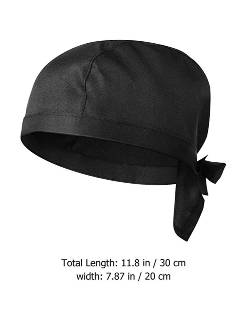 Excefore - Chef Hat Womens Cooking Hats Elastic Back Skull Cap Chef Hat with Ties Unisex Adjustable Kitchen Cooking Chef Cap for Men Women for Kitchen Cooking Service and Other Work 3 pieces - Image 1