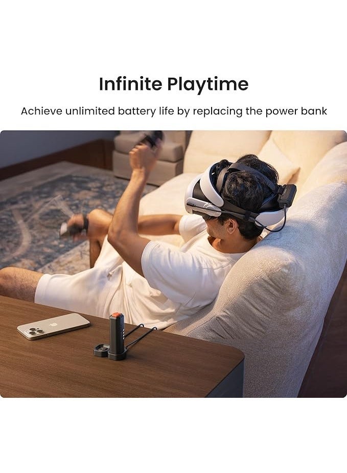 كيوي ديزاين بنك طاقة مدمج KIWI design P5000، عبوة مكونة من قطعتين بسعة 5000 مللي أمبير/الساعة، متوافق مع Meta Quest 3/3S/2/Pro، شحن سريع بقدرة 20 واط، يمكن التبديل للحصول على طاقة لا نهائية، مناسب لكاميرات الرياضة وجميع أجهزة Type-C. - Image 2