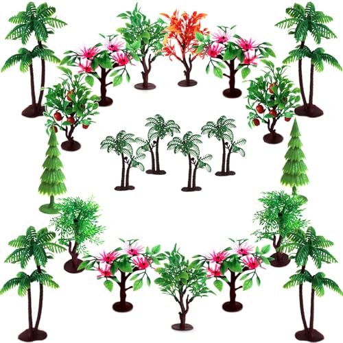 OrgMemory Upgrade Trees Cake Decorations OrgMemory Model Trees with Bases 19pcs 3557514 cm Ho Scale Trees Diorama Supplies for Crafts or Cake Decorations - Image 1