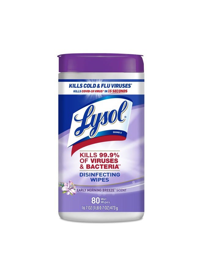 Lysol Disinfecting Wipes, Early Morning Breeze, 80ct,Packaging May Vary - Image 1