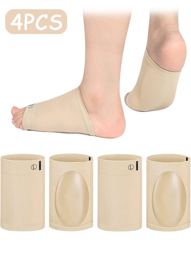 إم إكس إن 4 قطع دعم كم ضغط القوس مع وسادة هلامية بالداخل - دعم جورب قوس القدم المسطح، دعامة مشط القدم مبطنة، وسادة جل مرنة ناعمة لدعامة القدم داخل القدم كم ضغط مشط القدم الأخمصي لتخفيف الألم - Image 1
