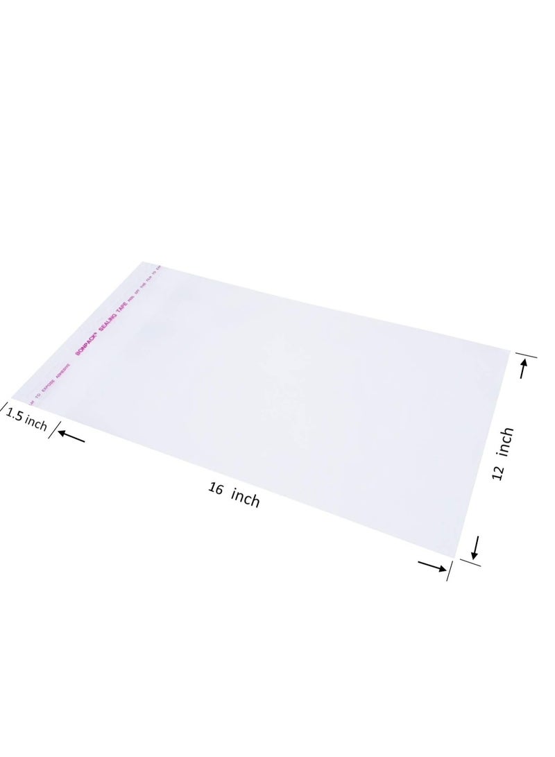 Generic Transparent  plastic cellophane bags, size 12 x 16 inches, resealable and ideal for wrapping clothes, shirts, toiletries, party favors and artwork. 100 pieces - Image 2