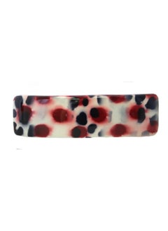 CARAVAN Caravan Red Black And White Splatter And Spotted By Hand Rectangular Automatic Barrette 