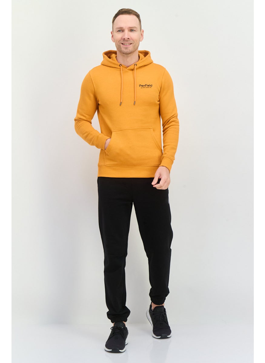 Penfield Men Hooded Brand Logo Long Sleeve Sweatshirt, Orange  - Image 2