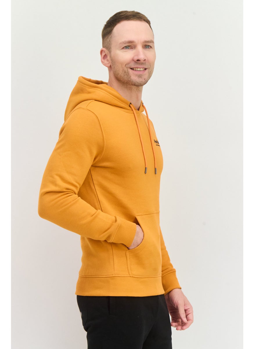 Penfield Men Hooded Brand Logo Long Sleeve Sweatshirt, Orange  - Image 3