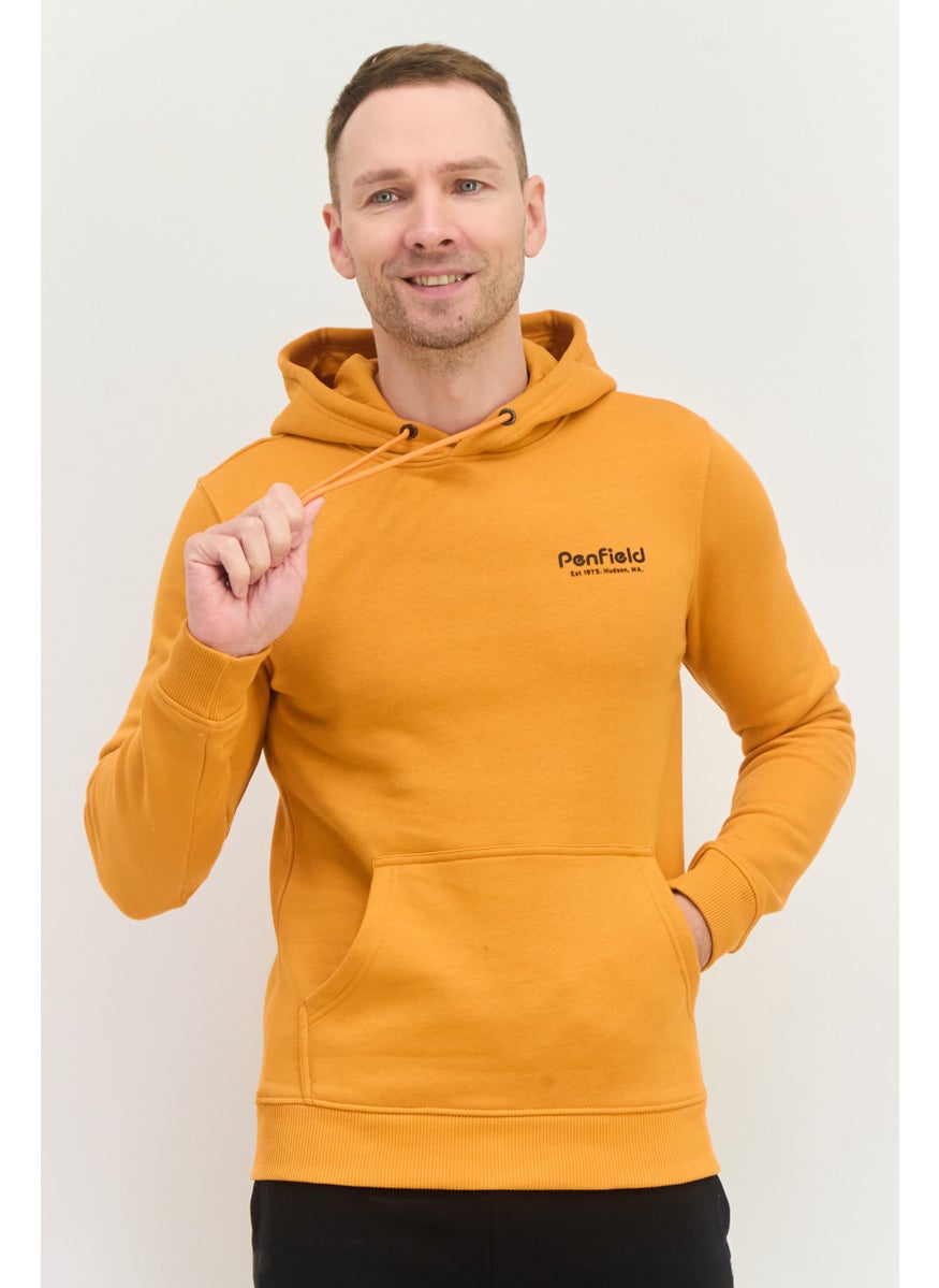 Penfield Men Hooded Brand Logo Long Sleeve Sweatshirt, Orange  - Image 1